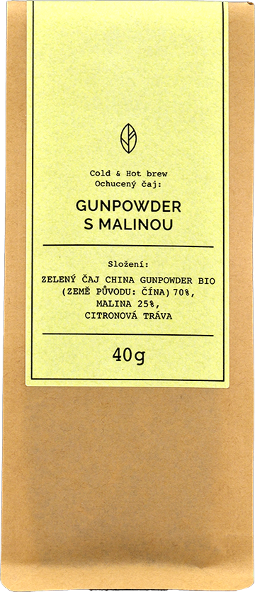 Gunpowder Bio s malinou 40g