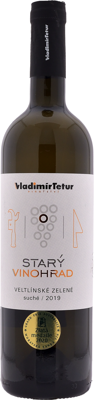 Starý vinohrad - Veltlínské zelené, Pozdní sběr 2019 suché, Vinařství Tetur